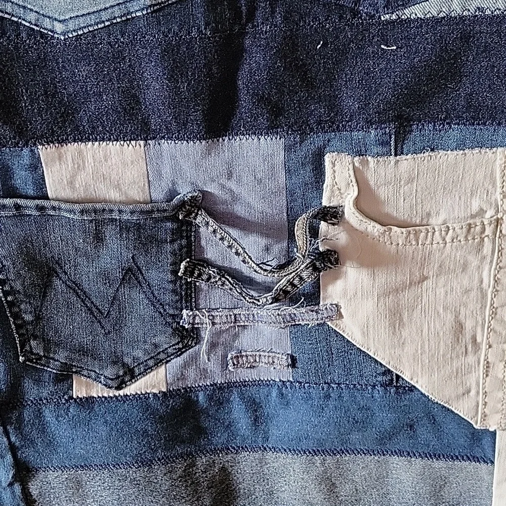 Upcycled Molly Made It Organizer Hand Crafted made from blue & white denim jeans
